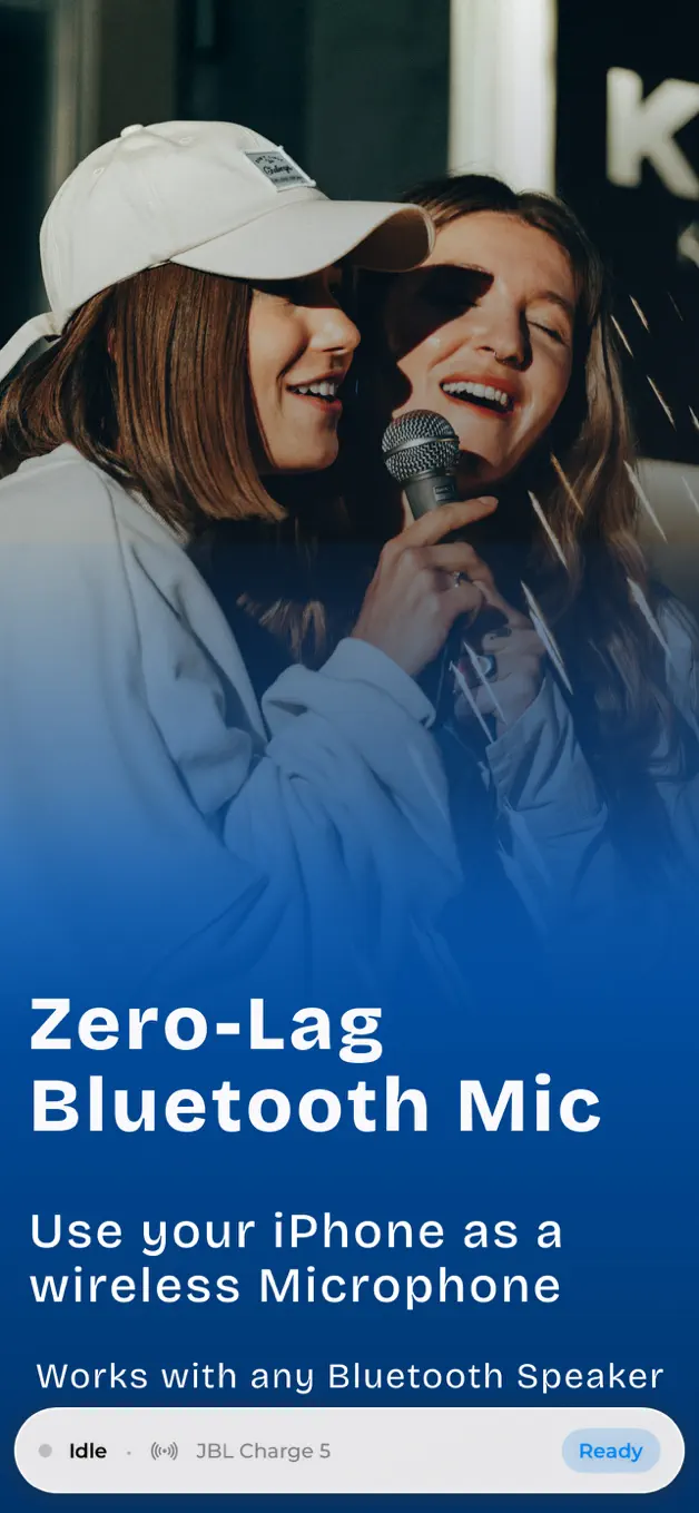 BlueMic connected to a Bluetooth speaker