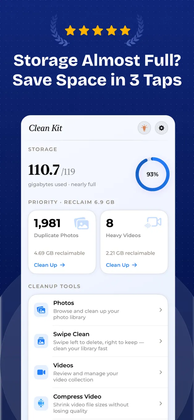 CleanKit storage overview and cleanup recommendations